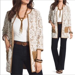 Chico’s faux suede lace duster Size Medium (8-10)